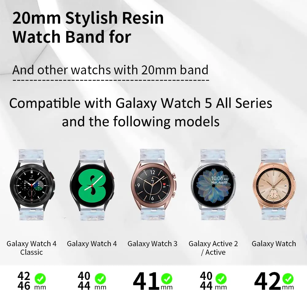 Resin Band for Samsung Galaxy Watch 4 3 Classic 5 Pro Active 2/Gear S3 Correa Bracelet For Huawei Watch GT 2 3 Strap 22mm 20mm