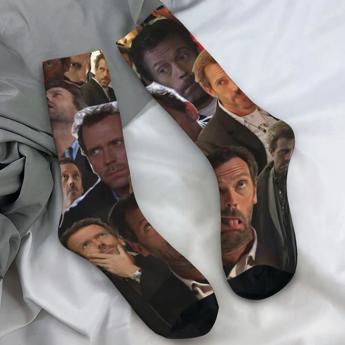

Носки с фотоколлажем Dr. Gregory House, кавайные чулки, зимние нескользящие носки для пар, теплые мягкие уличные носки с рисунком