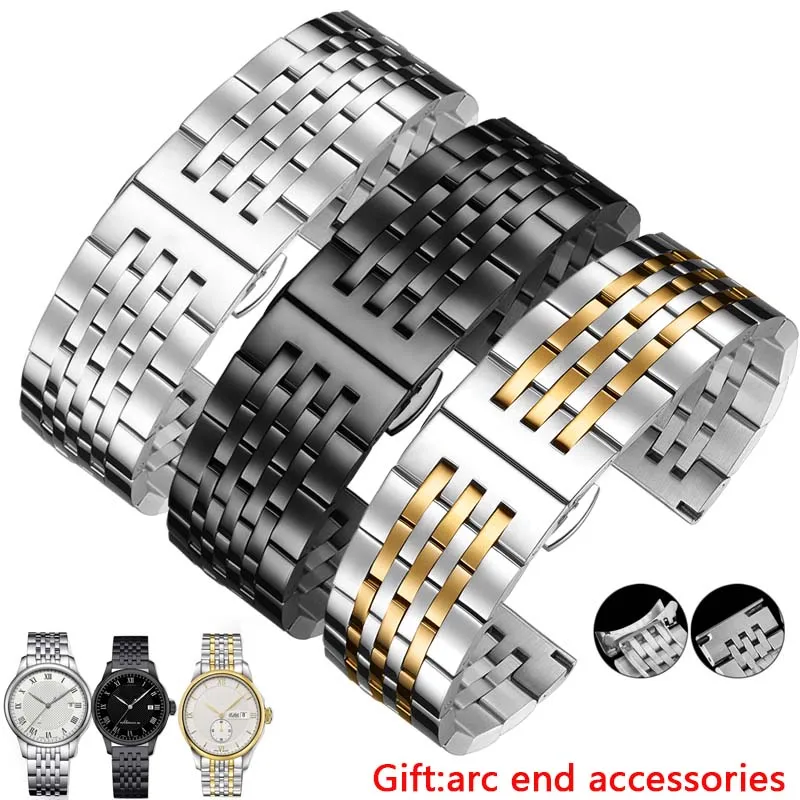 

curve end stainless steel watchband for Casio Tissot seiko watch straps 12 13 14 15 16 17 18 19 20 21 22mm Bracelet of metal
