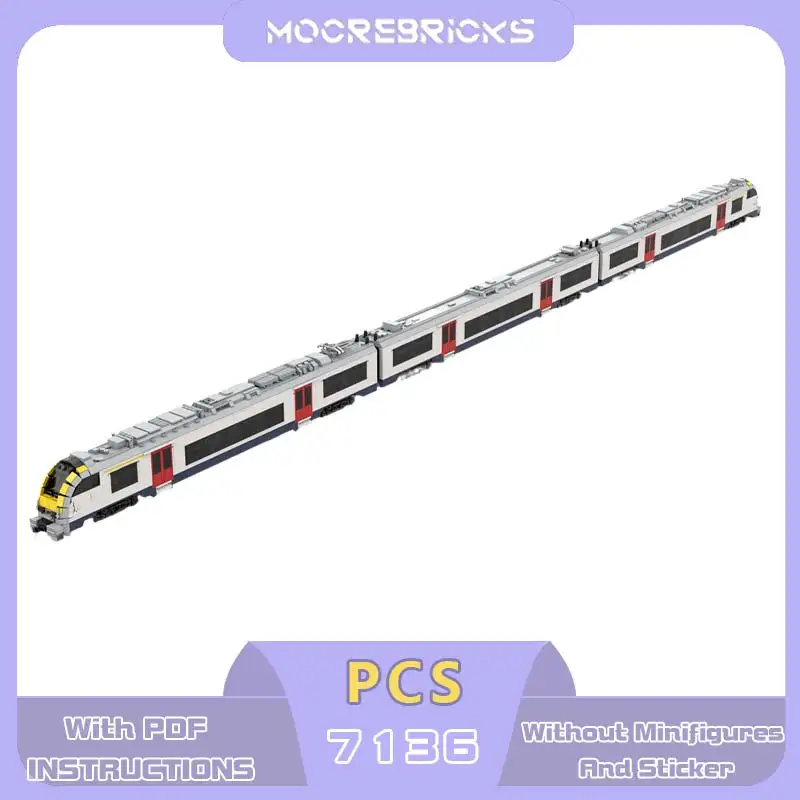 MOC Modern European Electric Passenger Train Building Blocks Set City Commuter Express Railway EMU Model Track Toy Adult Gift