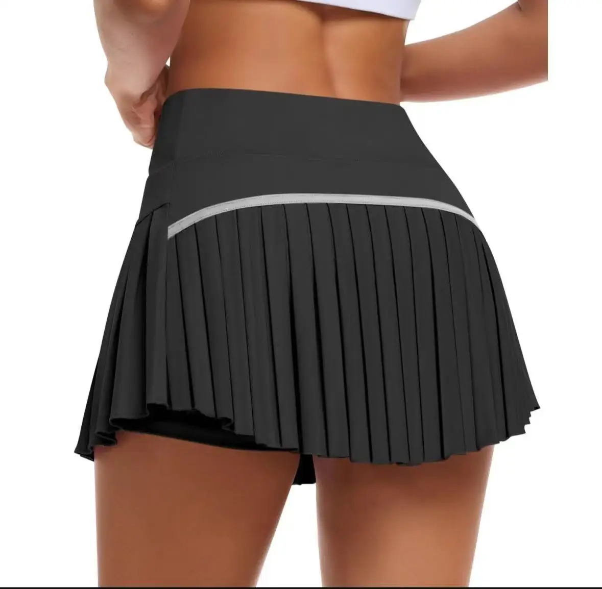 التنانير التنس رياضة الغولف الجري مطوي Pantskirts حجم كبير النساء الملونة S-XXL الرياضة اللياقة البدنية عالية الخصر Skorts مع جيب #2