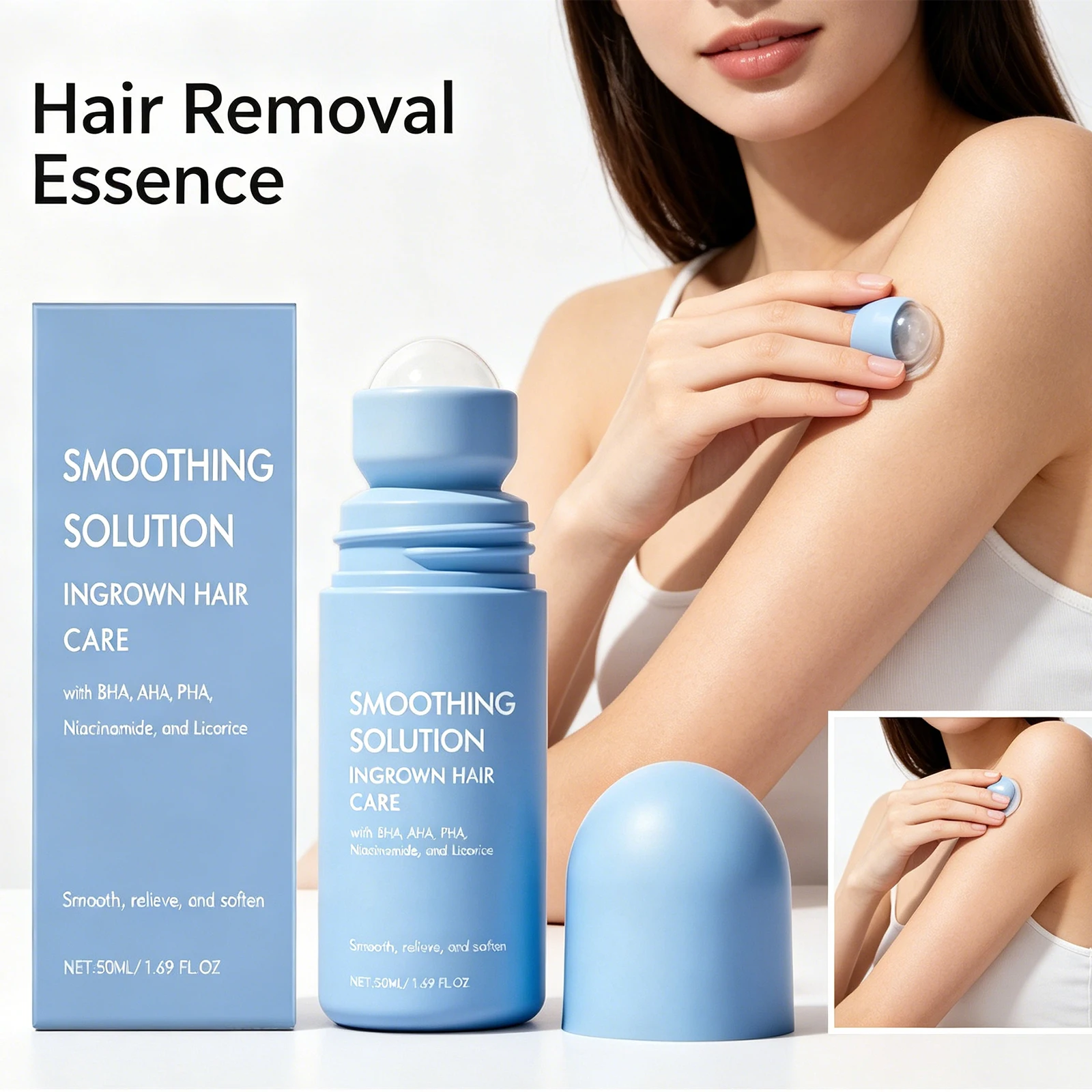 

Hair Removal Roller Serum Mild Body Care Essence Soften Body Hair Moisturizing Soothing After Hair Removal Daily Full Body Skin
