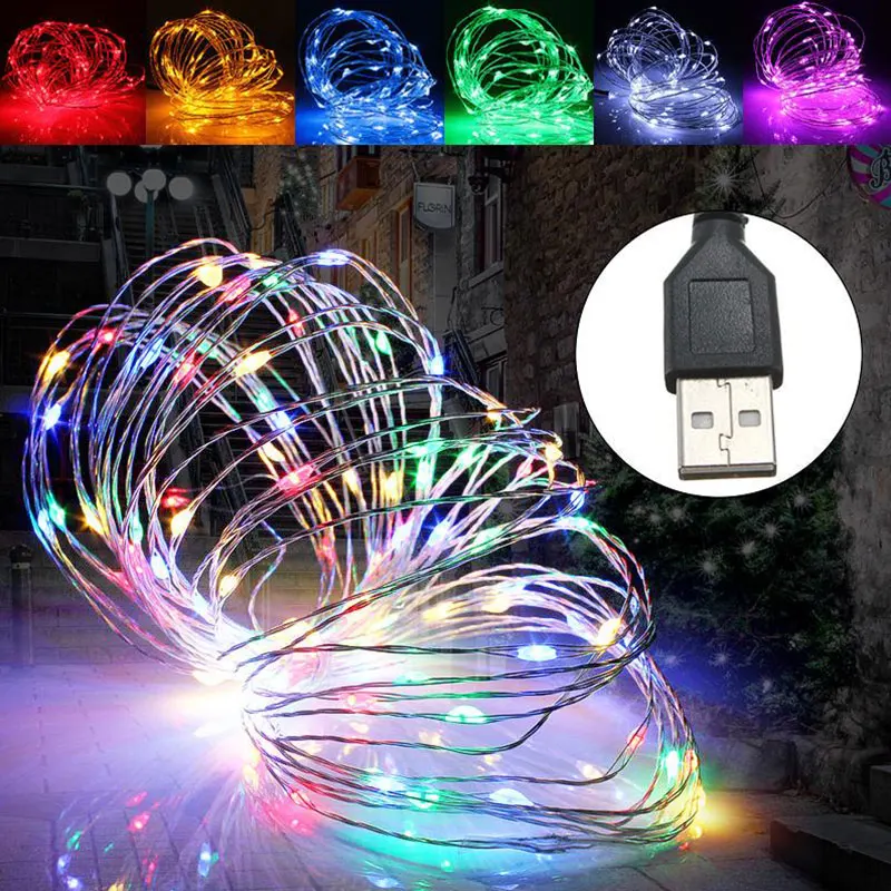 3/4/5M LED Fairy Lights Copper Wire String Holiday USB Lamp Garland Lighting Strings For Christmas Tree Wedding Party Decoration