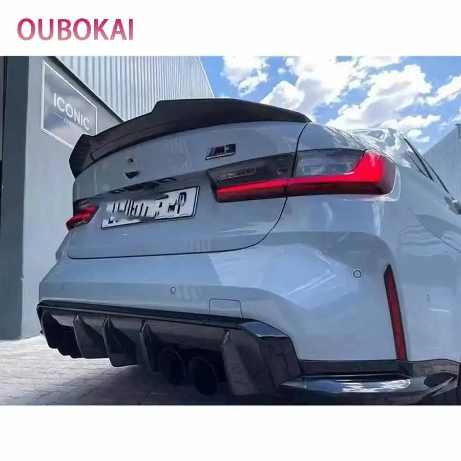For BMW 3 4 series G20 G22 M3 M4 G80 G82 Carbon Fiber Tail fins Rear Spoiler Duckbill Car Wing Retrofit the rear wing body kit