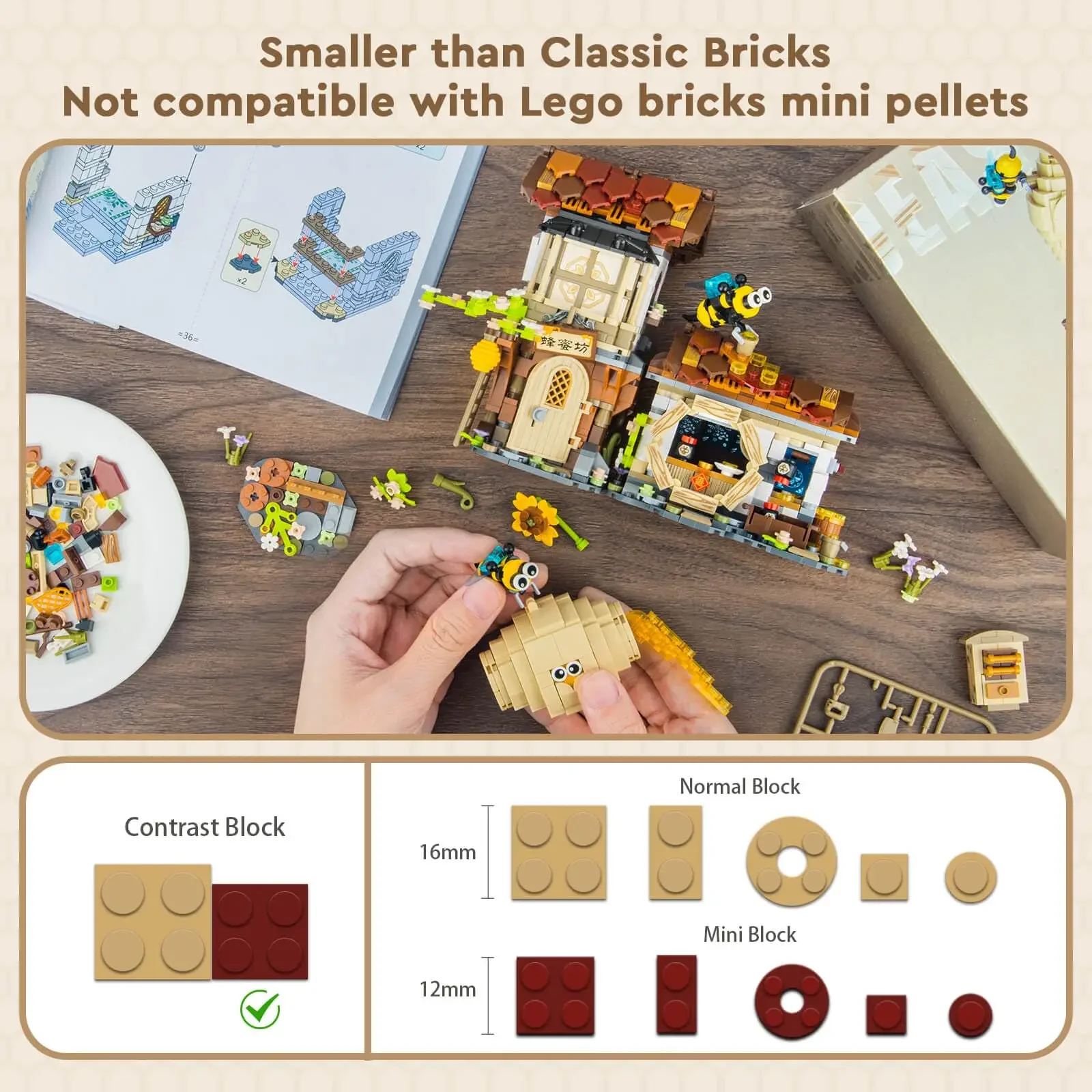 Mini blocchi di costruzione Honey Workshop Creative Farm Street View Giocattoli giapponesi Kit casa 1242 pezzi Collezione per bambini Modello Adulti Adolescenti