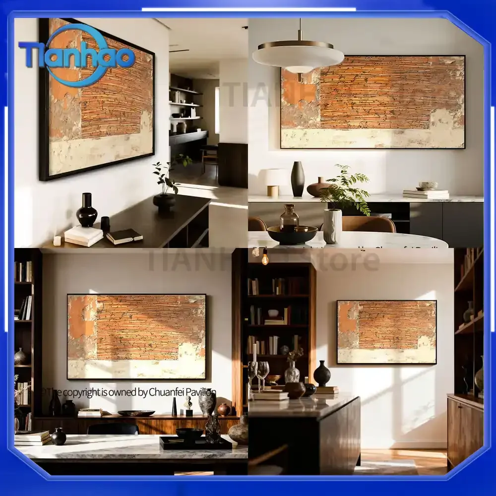 Wabi Sabi Style Artistic Wall Decor for Living Room Study Hallway Horizontal Vintage French Wall Hanging Painting