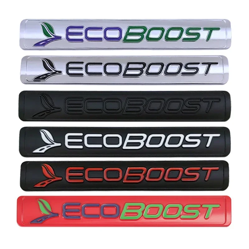 3D Metal EcoBoost Logo Car Fender Emblem Trunk Badge For Fiesta Focus 2 3 Fusion Mondeo EcoBoost Sticker Accessorie