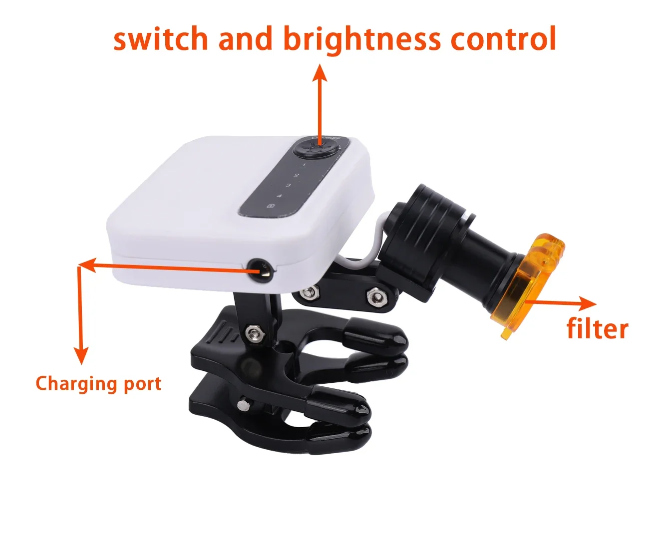Wireless 5W Headlight Headlamp Portable with Optical Filter for Dental Loupes Lab Medical Magnifier Magnification Binocular