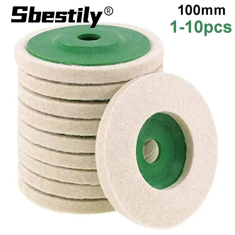 

1-10pcs100mm Polishing Wool Wheel Grinding Disc 4" Industrial Wool Felt Wheel Metal Rust Removal Grinding Disc for Angle Grinder