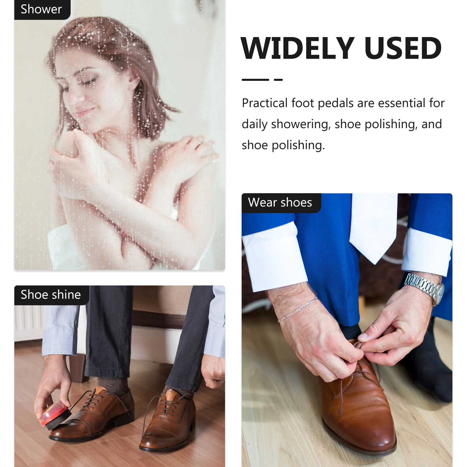 

1pc Anti-Slip Shower Footboard Pedal For Shoes Wearing Polishing Bath Support Aviation Aluminum Rustproof Moistureproof