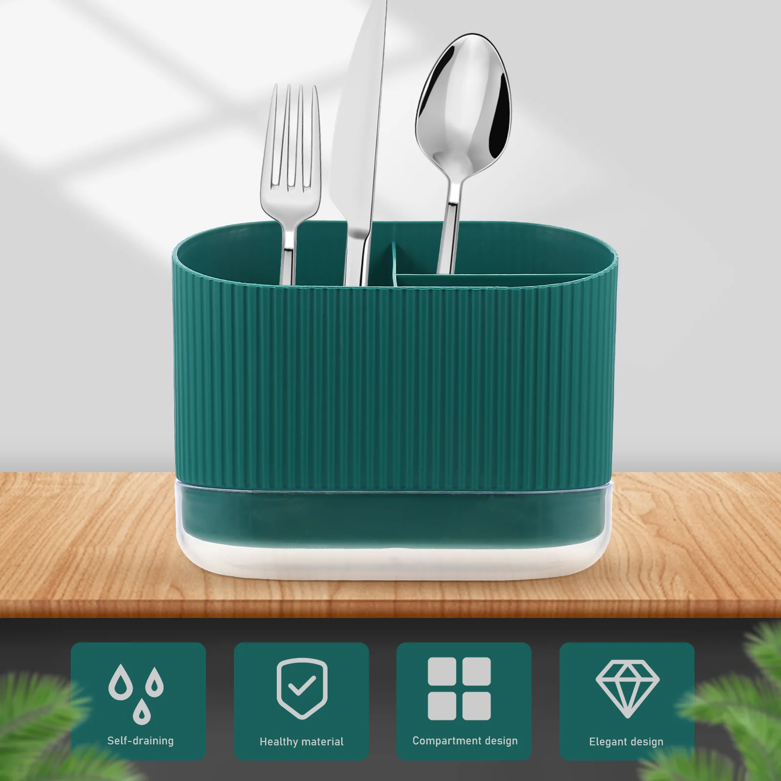 

Drain Chopsticks Cage Drying Rack Plastic Utensil Holder Kitchen Tool ganizer Self Draining Holes Detachable Base Easy Clean