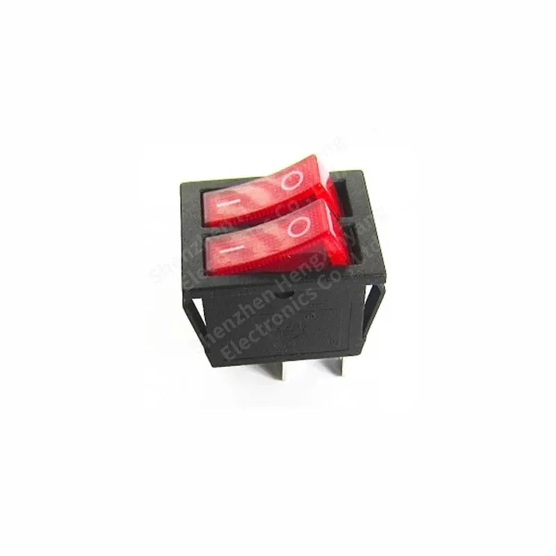 1PCS KCD8 6PIN 16A 250V 20A 125V Double Light Switch Rocker Switch Waterproof ON-OFF KCD6 Boat Power Switch