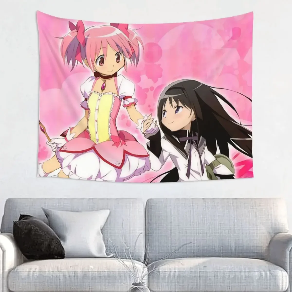 Puella Magi Madoka Magica Tapestry Wall Hanging Hippie Tapestries Throw Rug Blanket Home Decor for Living Room Wall Cloth