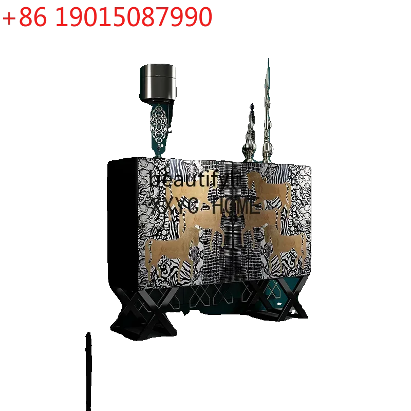 

Французский ретро-шкаф для прихожей из массива дерева, витрина для дома и гостиной, многофункциональный обеденный шкаф в стиле мид-сенчури рядом с обеденным столом