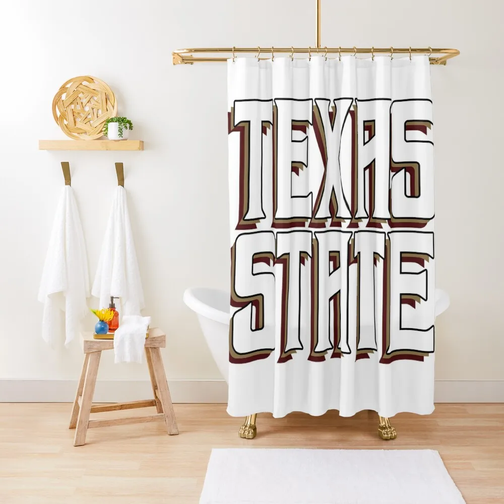 

Texas State University Shower Curtain Modern Accessory Bathrooms Waterproof Bath And Anti-Mold Shower For Bathrooms Curtain