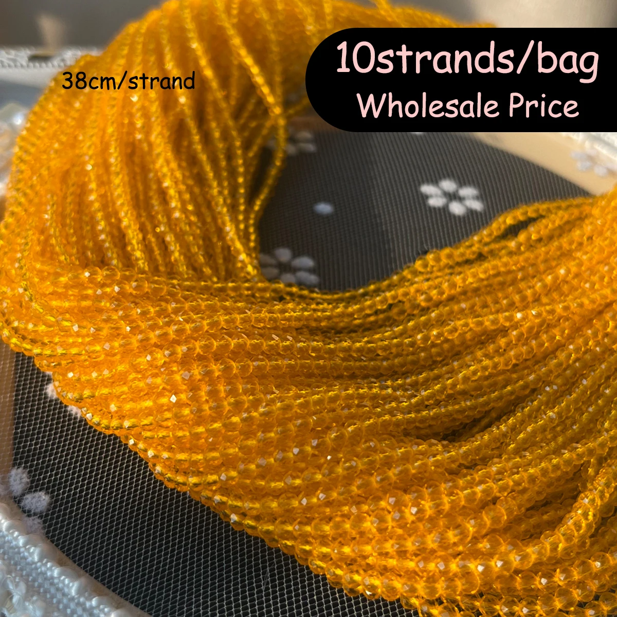 

10 strands 2/3mm Stone Beads Spinel Faceted Crystal Spacer Glass Beads for Jewelry Making Handicrafts Needlework DIY Accessories