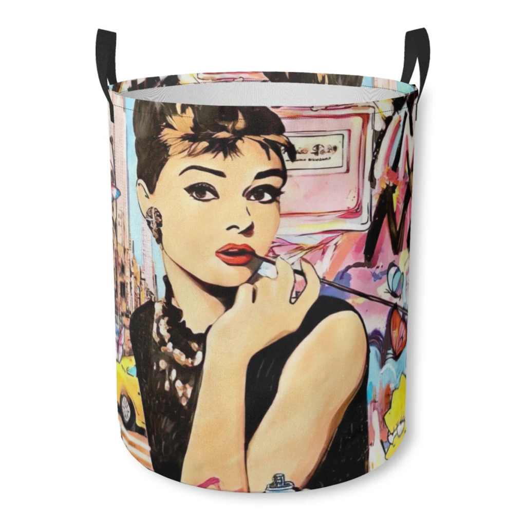 

Graffiti Pop Art Luxury Paris Woman Bundle Device Laundry Basket Fabric Laundry Moving Folding Dirty Laundry Basket Cartoon