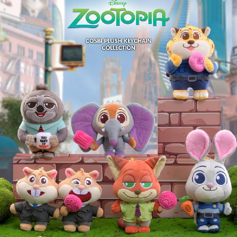

Disney Zootopia V2 Plush Pendant Blind Box Cute Nick And Judy Doll Bag Decoration Pendant Keychain Doll Children'S Festival Gift