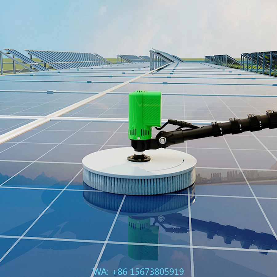 

Инструмент для чистки солнечных панелей длиной 5,5 метра с питанием от литиевой батареи и сети переменного тока