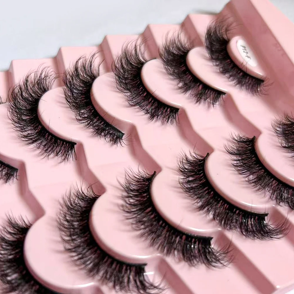 7 أزواج من الرموش الصناعية رموش ناعمة ذات مظهر طبيعي رموش زائفة من المينك الصناعي حزمة رموش صناعية