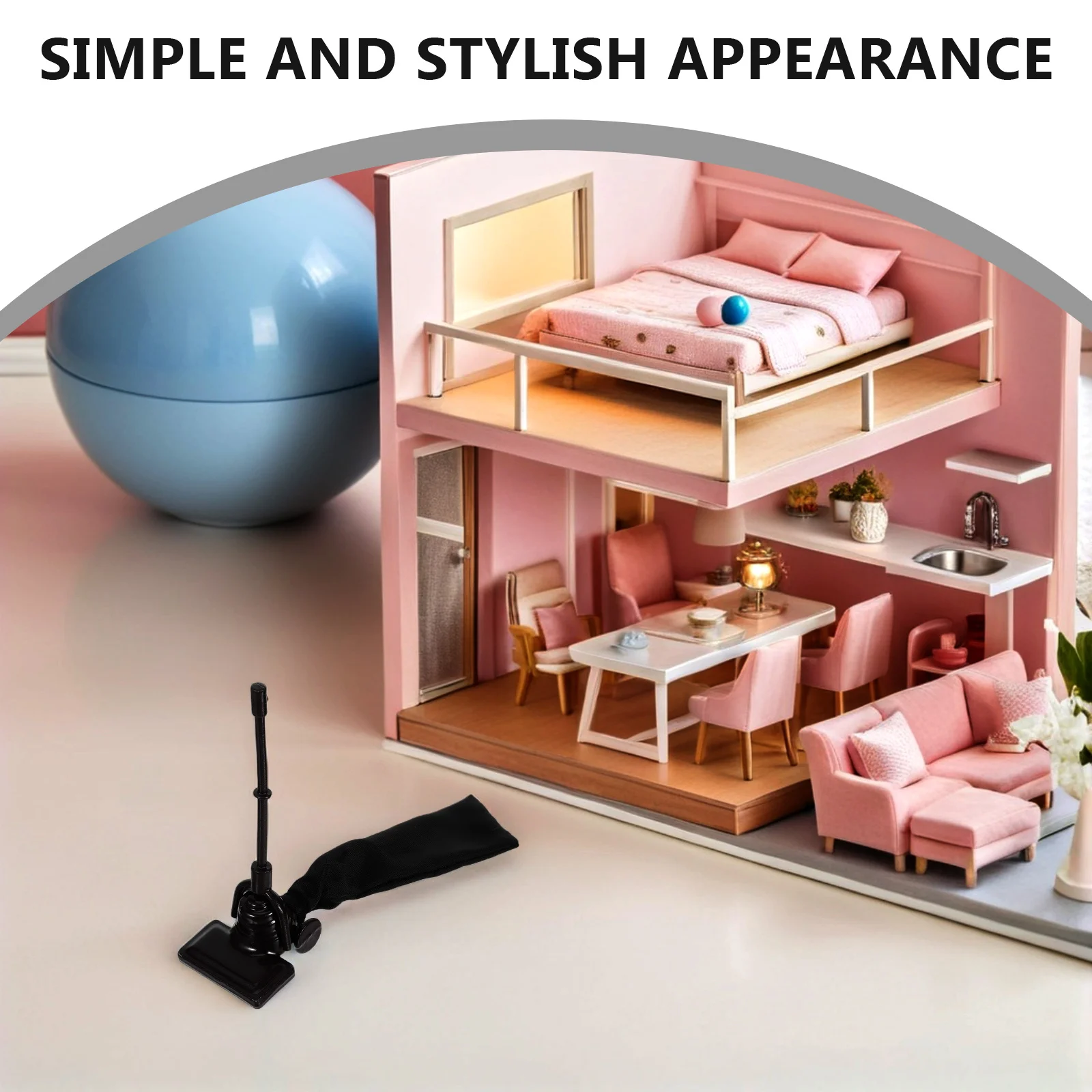 1:12 Miniatuur Vintage Tas Stofzuiger Retro Stijl Compact Reinigingsgereedschap voor Poppenhuis Accessoires Fantasiespelset voor kinderen