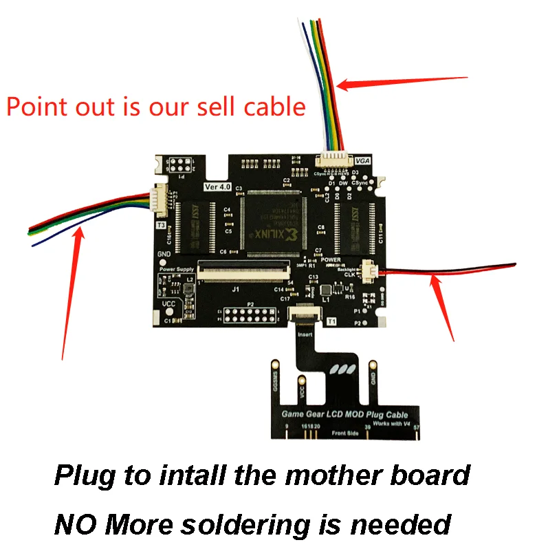 ZUIDID 3 in 1 Repair Parts For SEGA 2023 Game Gear V4.0 LCD Screen socket cable