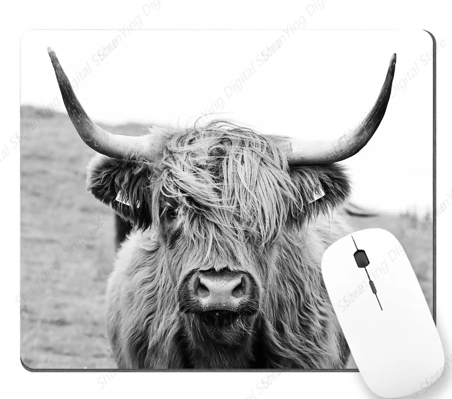 

Highland Cow Mouse Pad Design Printed Washable Non Slip Rubber Computer Mouse Pad Suitable For Gaming Office Laptop Pc 25*30cm