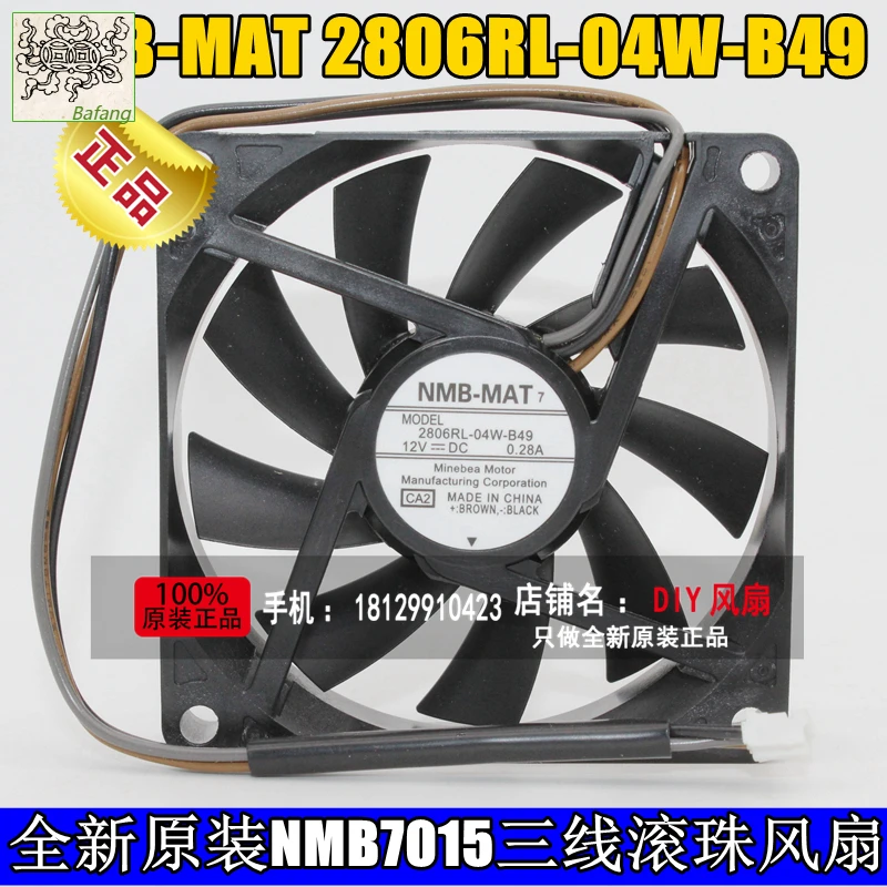

jinlingge For NMB-MAT Minebea 2806RL-04W-B49 7015 7CM Ball bearing cooling fan