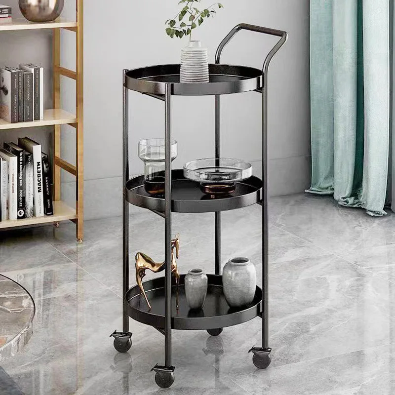 

Bathroom trolley 3-tier multi-functional storage rack Floor shelves with wheels for storage
