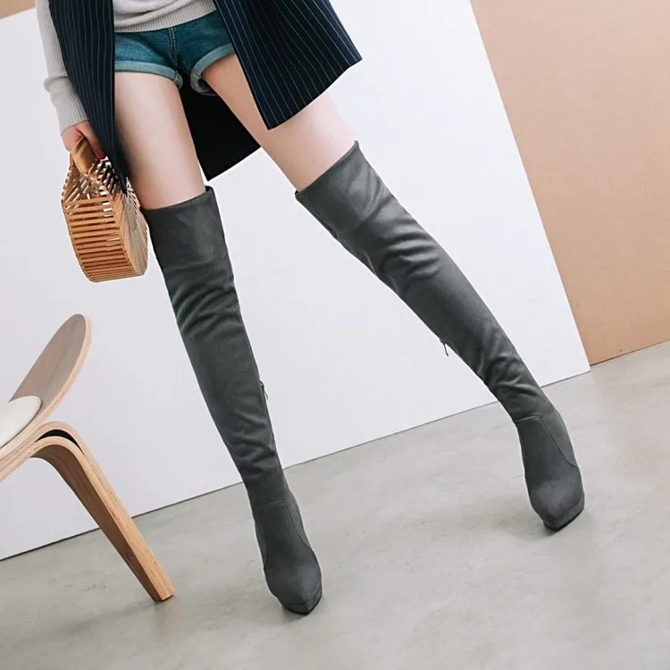Oversize Large size Big size womens fashion boots Pointed toe Thin heel boots female women shoes Light Weight