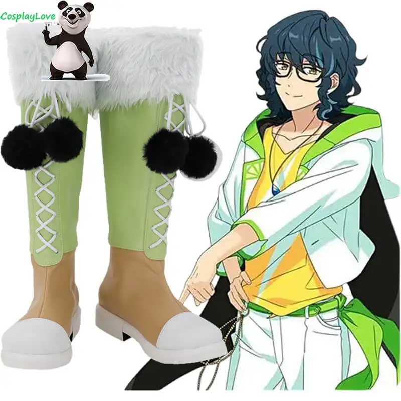 

CosplayLove Game Ensemble Stars II Easter Aoba Tsumugi Cosplay Shoes COS Long Boots for Christmas Halloween Gift