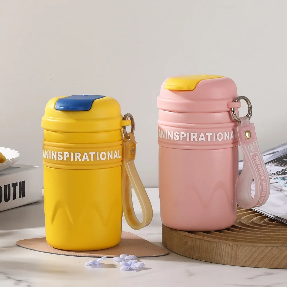 

Легко чистящаяся портативная изолированная чашка, минималистичная герметичная чашка для воды из нержавеющей стали, прочная соломенная термос, женская бутылка