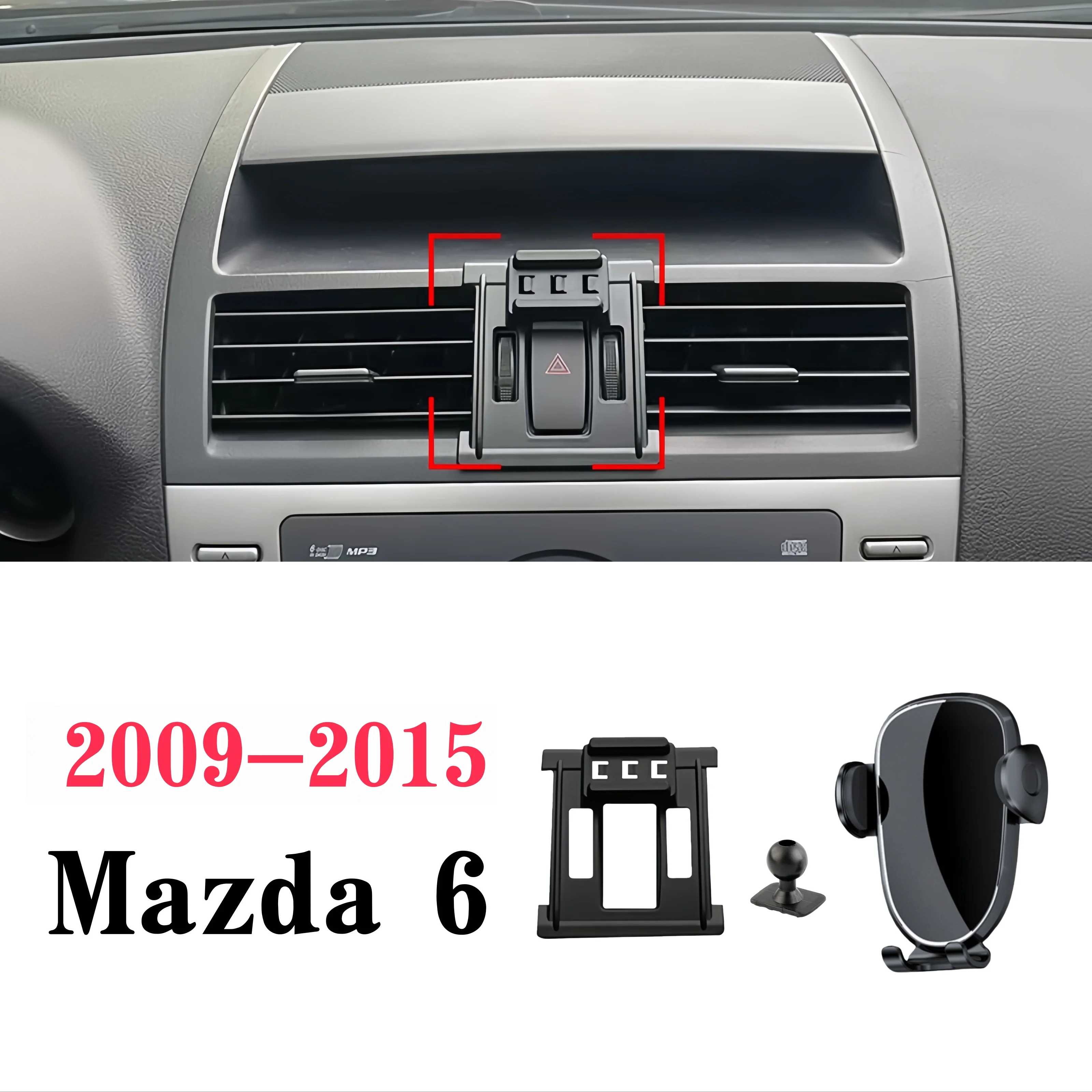 Geschikt voor Mazda 2005-2015 Mazda 6 autotelefoonhouder accessoires, stabiele en stille GPS-navigatie telefoonhouder, Mazda 6 telefoonplaatsingshouder.