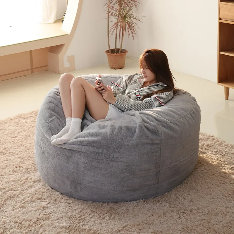 Modern High-Density Rebound Foam Lazy Bean Bag Sofa Sleeping Lounging Compressed Sofa Couch Can Compressed Packaging