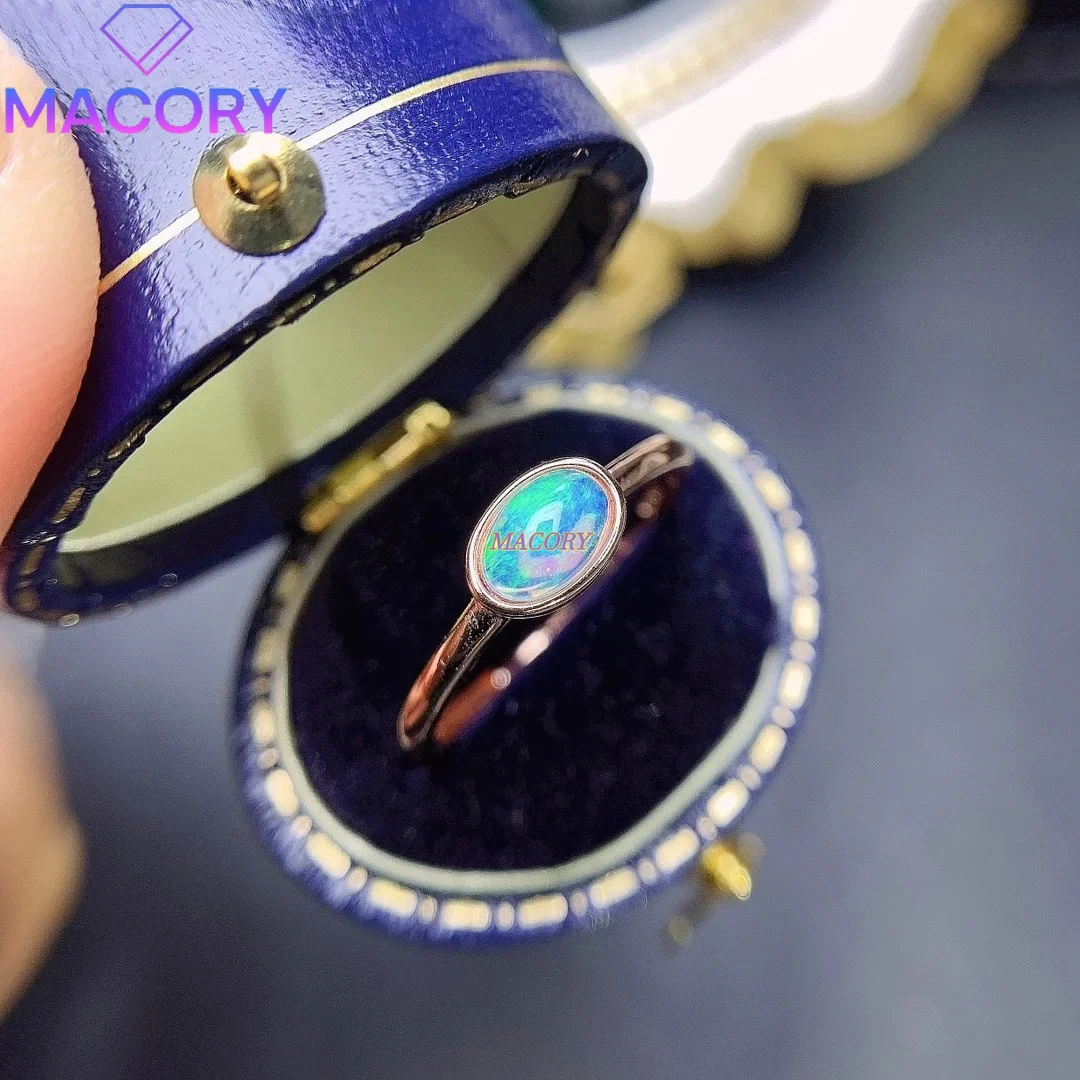 Colored Opal Rings 925 Sterling Silver Oval 4*6mm Rings Fashion Jewelry Wedding Rings Ladies Luxury Jewelry Free Shipping