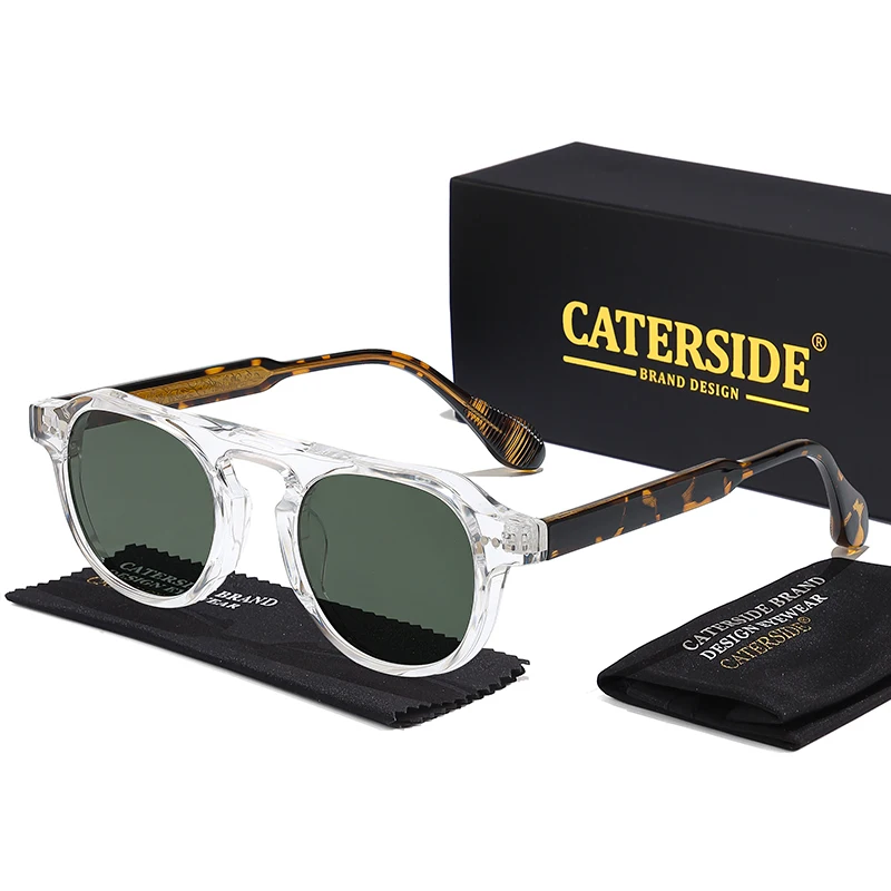 

CATERSIDE Fashion Round Sunglasses Men Punk Core Insert Temples Sun Glasses for Women Travel Party Shopping Fashion Eyeywear