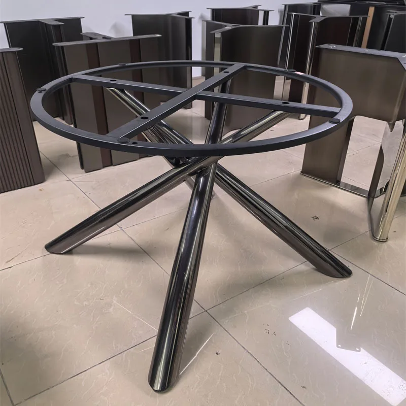 Disassembly and assembly of wrought iron stainless steel metal table leg bracket sofa rock slab combination coffee table side