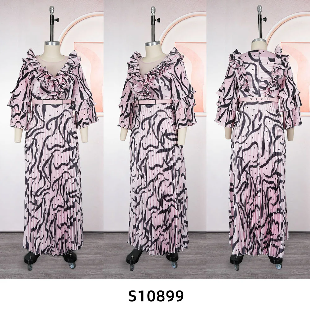 

Элегантные осенние элегантные африканские платья больших размеров для женщин, вечернее платье макси с рукавами 3/4, v-образным вырезом, Дашики, африканская одежда