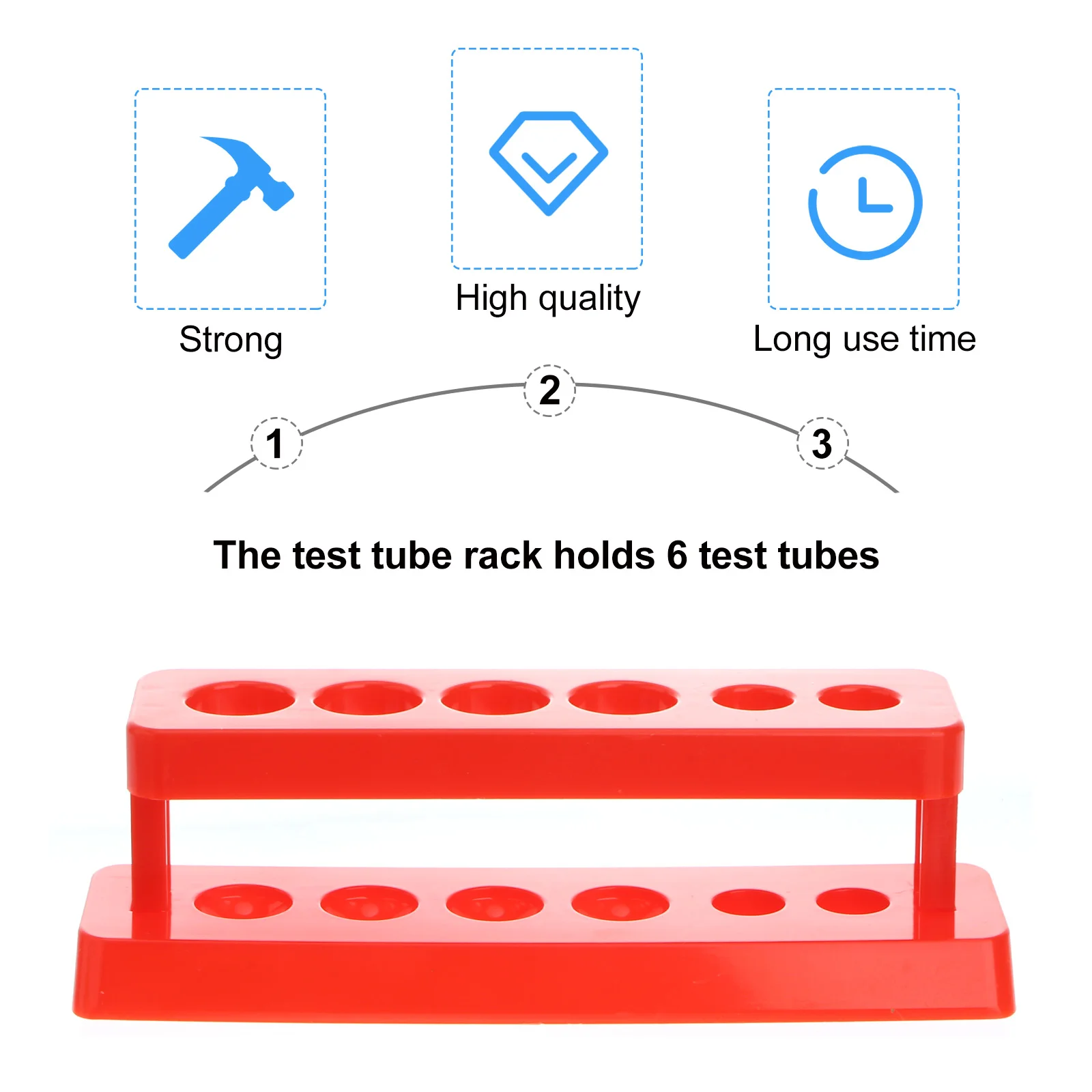 Test Tube Clear Glasses Scientific Plastic with Plug Rack Abs for Labs Organizer Child