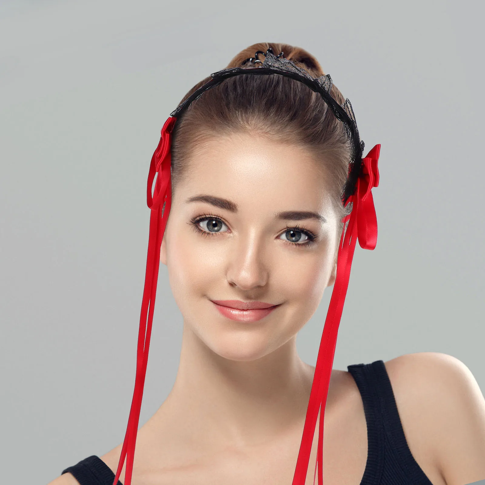 

Lolita Hair Accessories Headbands Cosplay Headgear Headpiece Bow Fabric Cute Miss Bowknot with Clips Hairband