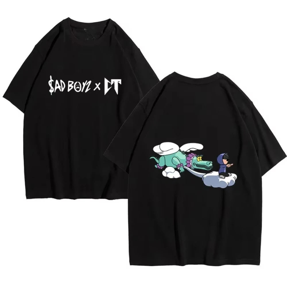 

Summer men's and women's trendy loose fashion printed short-sleeved tops high-end thickened cotton casual wear