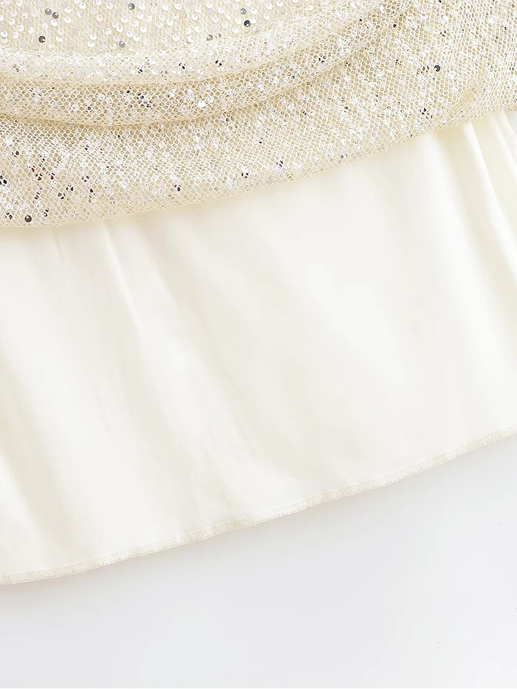 Vrouwen Chic Elegante Pailletten Rok Met Voering Hoge Taille Midi Rokken Voor Vrouwen 2025, Nieuwe Mode Avondfeest Rokken