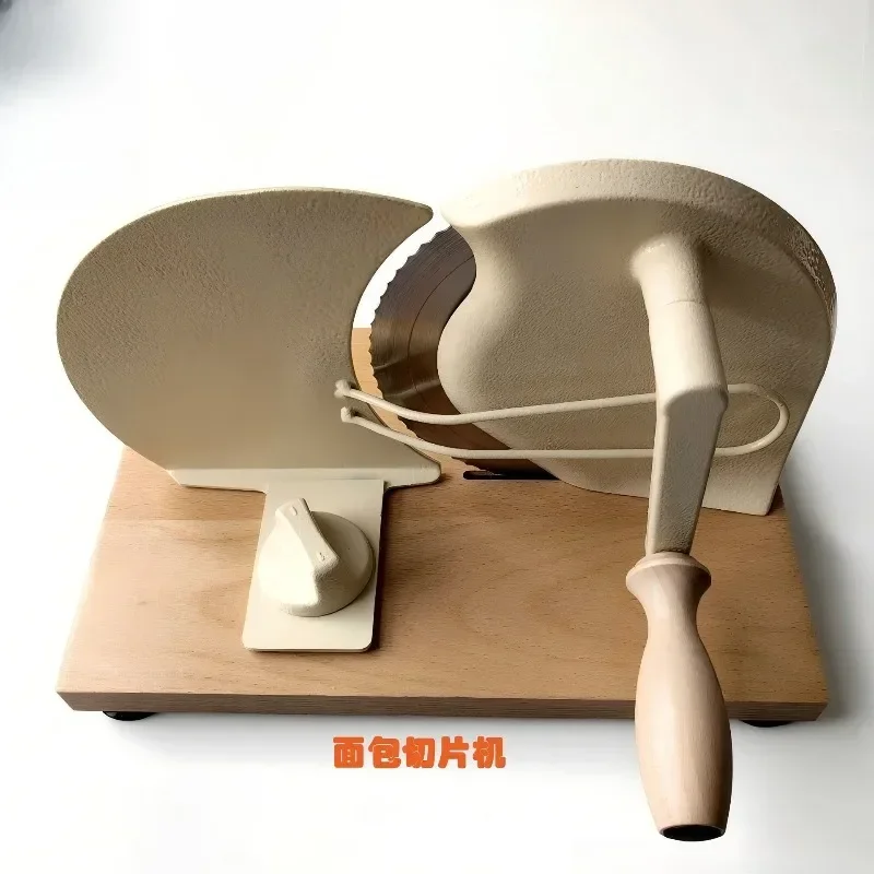 Hand Crank Electric Bread Toast Slicer, Manual and Automatic Adjustable Thickness Slicing Machine for Home Kitchen Use