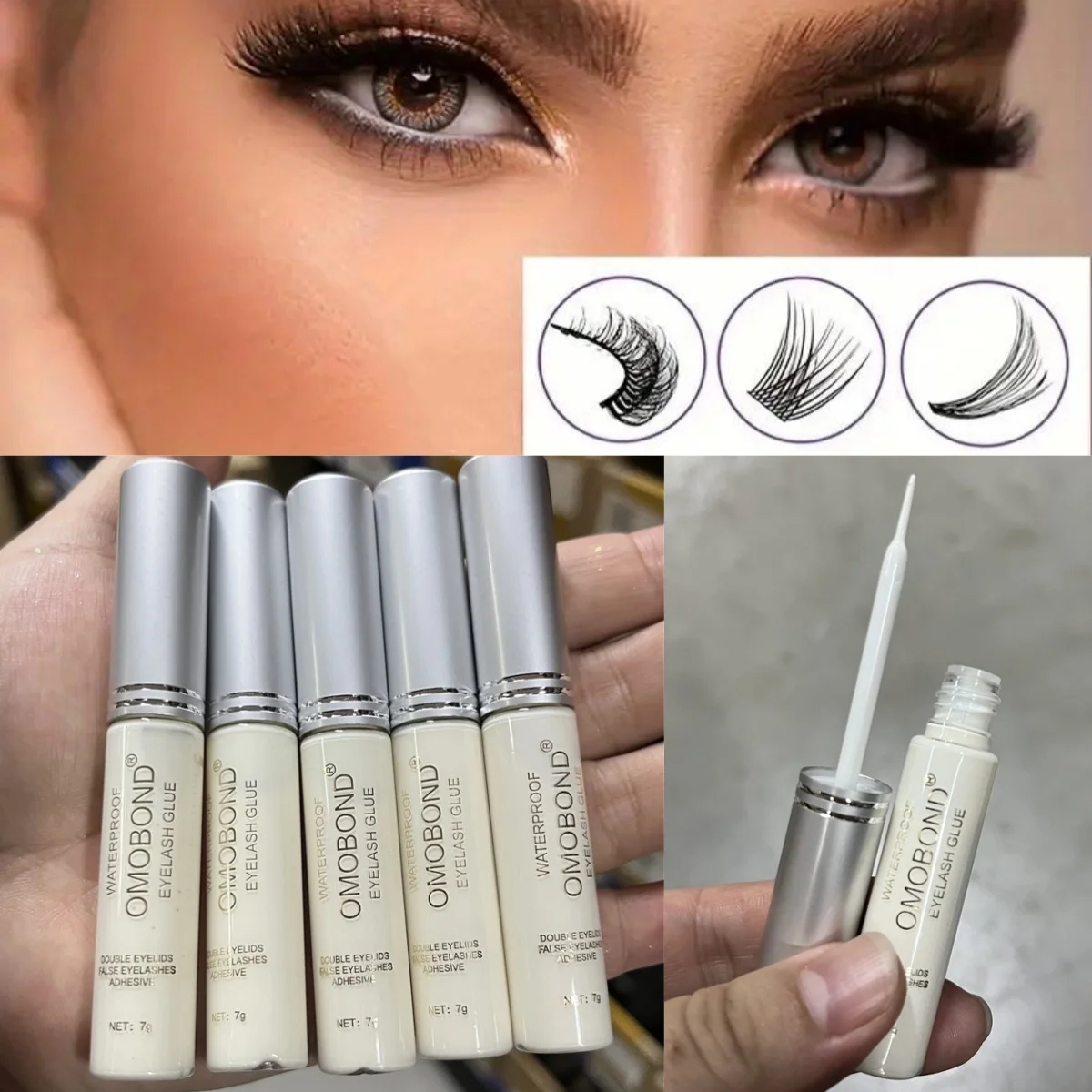 7g Eyelash Glue Waterproof Gel Strong Hold for Professional Salon & Home Use Suitable for False Lashes/Individual/Cluster Lashes