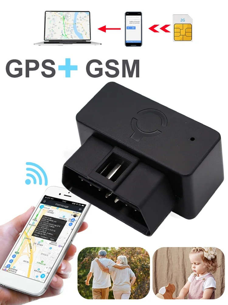 

OBD GPS Tracker 2G for Car Vehicle Location Geofence Route History Overspeed Alarm Anti-lost Car GPS Locator Free Web APP Device