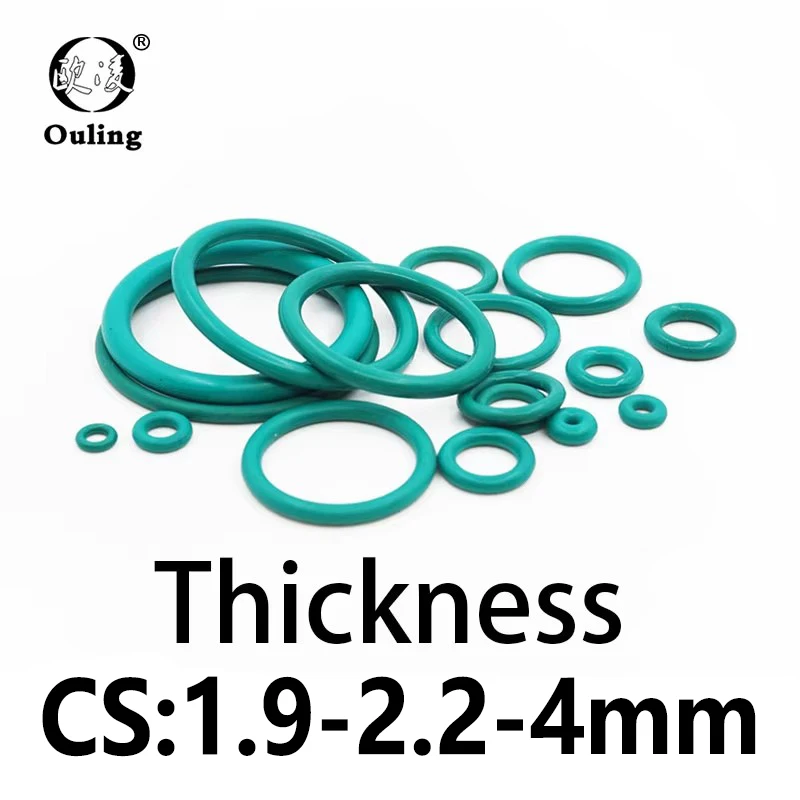 

O-ring thickness CS1.9/2.2/4mm green FKM fluororubber sealing temperature resistant gasket rubber ring complete in specification