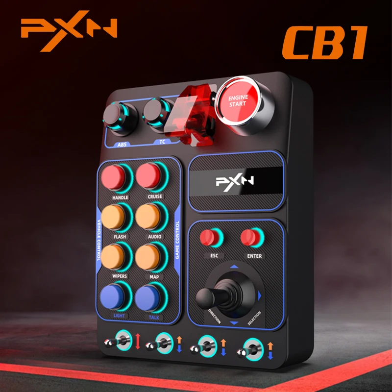 PXN CB1 Simulator Race Centrale Controlebox Multifunctionele Toetsen Controlebox RGB Voor EURO Truck Simulator Racegame Custom PC