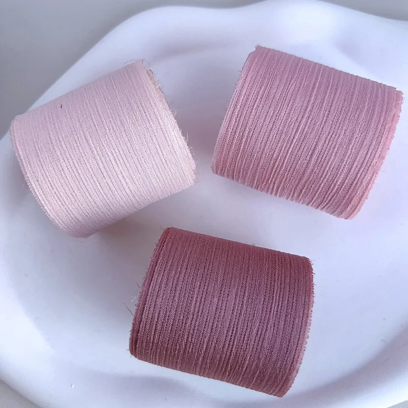 Sparkling Ribbon Chiffon Wrinkle Mesh Accessories Bright Silk Wrinkle Bow Gift Box Flower Bundle Packaging Snow Yarn Ribbon