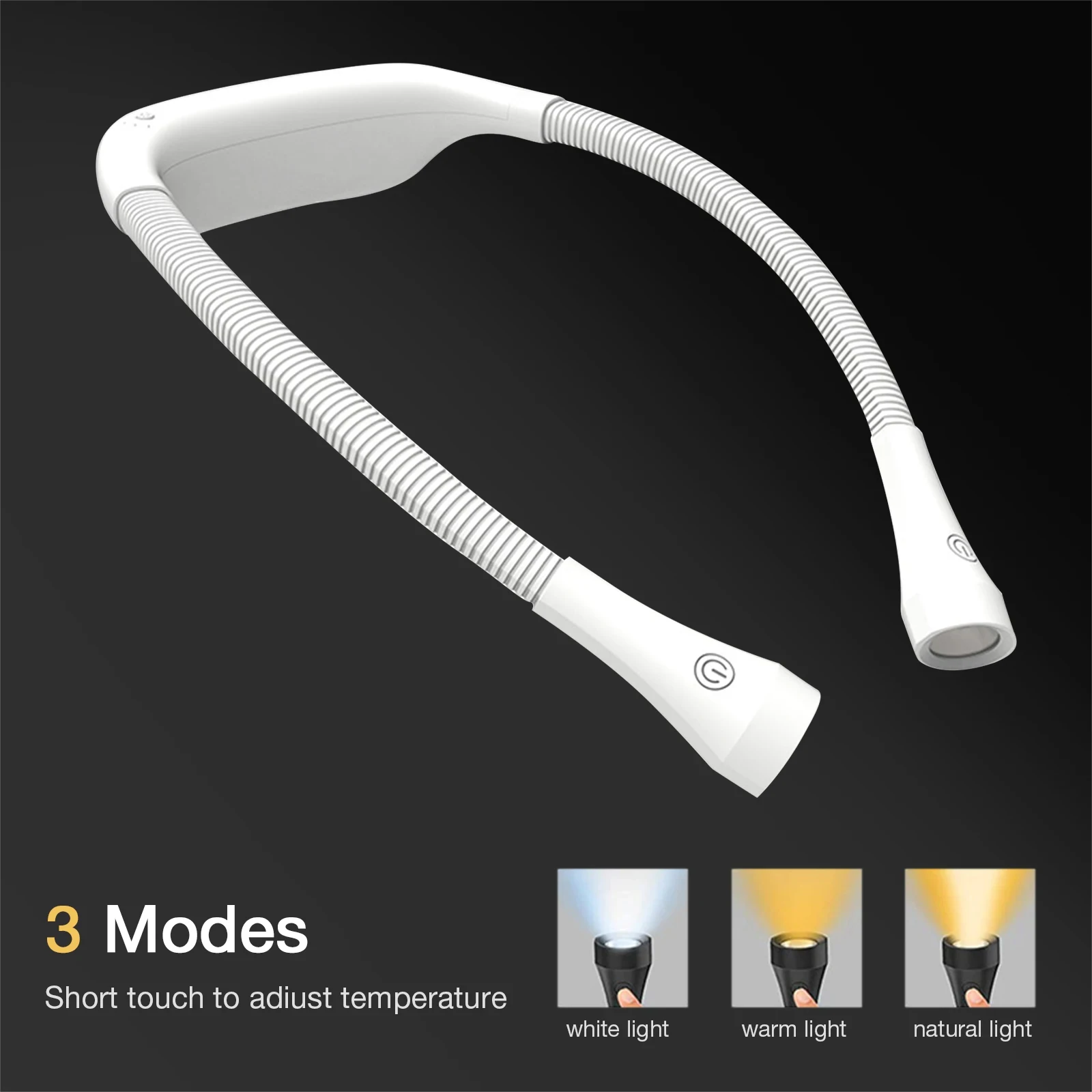 Neck Reading Light Book Lights for Reading in Bed Bendable Long Lasting Portable USB Rechargeable Neck Light Flexible Book Lamp