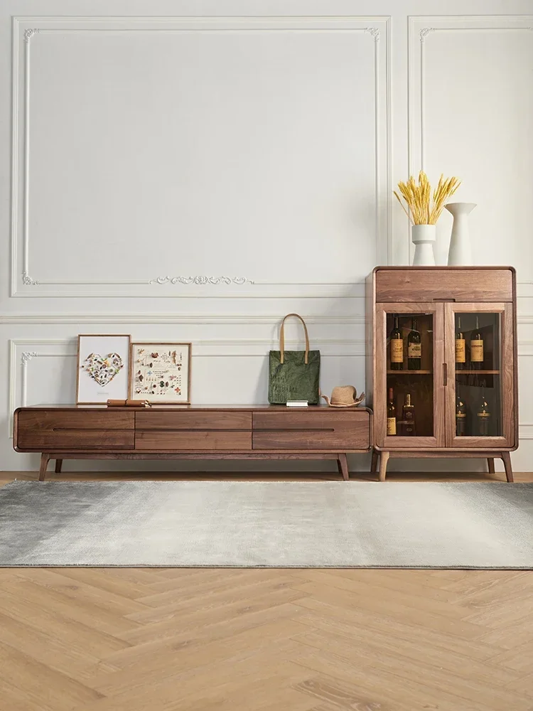 Nordic Solid Wood Furniture Light Luxury Living Room Floor Cabinet New TV Stand